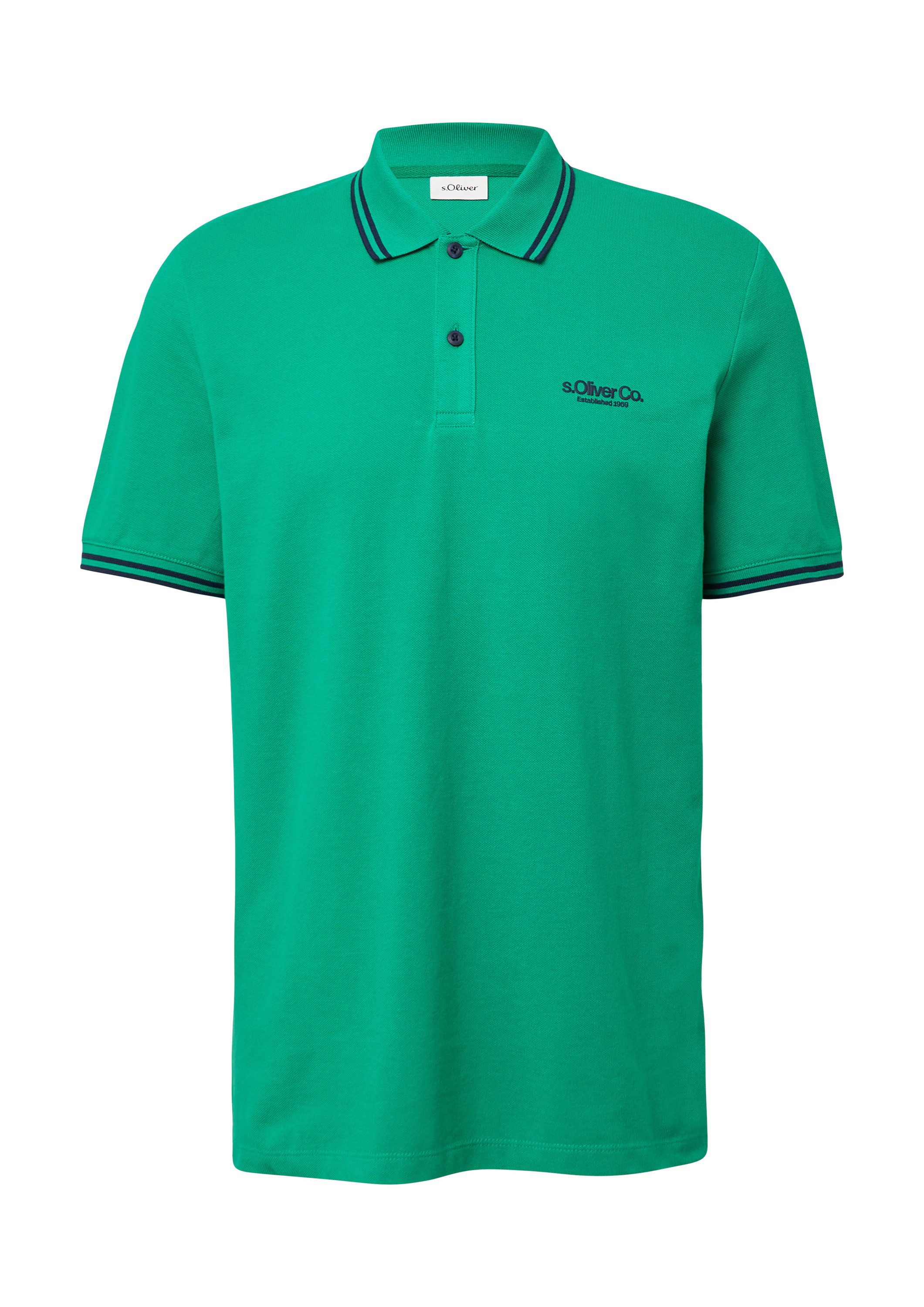 s.Oliver Kurzarmshirt Polo-Shirt Piqué-Poloshirt mit Kontrastdetails und Lo günstig online kaufen