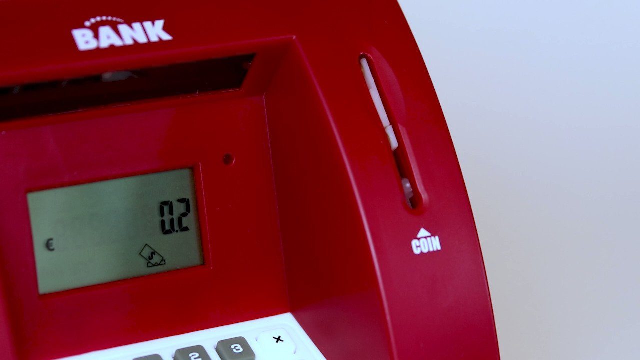 Spardose Idena 50060 - Digitale Spardose für Kinder mit Sound, Geldautomat in