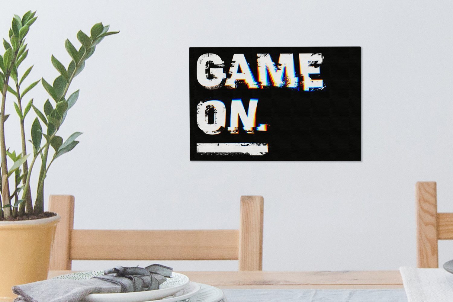 30x20 - Leinwandbilder, Spiel Leinwandbild - St), Wanddeko, OneMillionCanvasses® Gamer, (1 Aufhängefertig, cm Zitate Wandbild