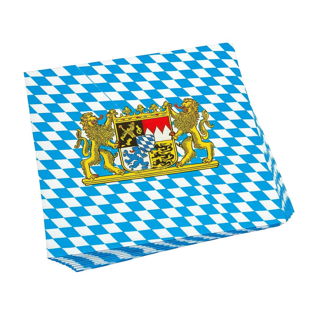 Fries Papierserviette 20 Servietten Bayern 3-lagig 33 cm Oktoberfest Tischdeko Party, (20 St)