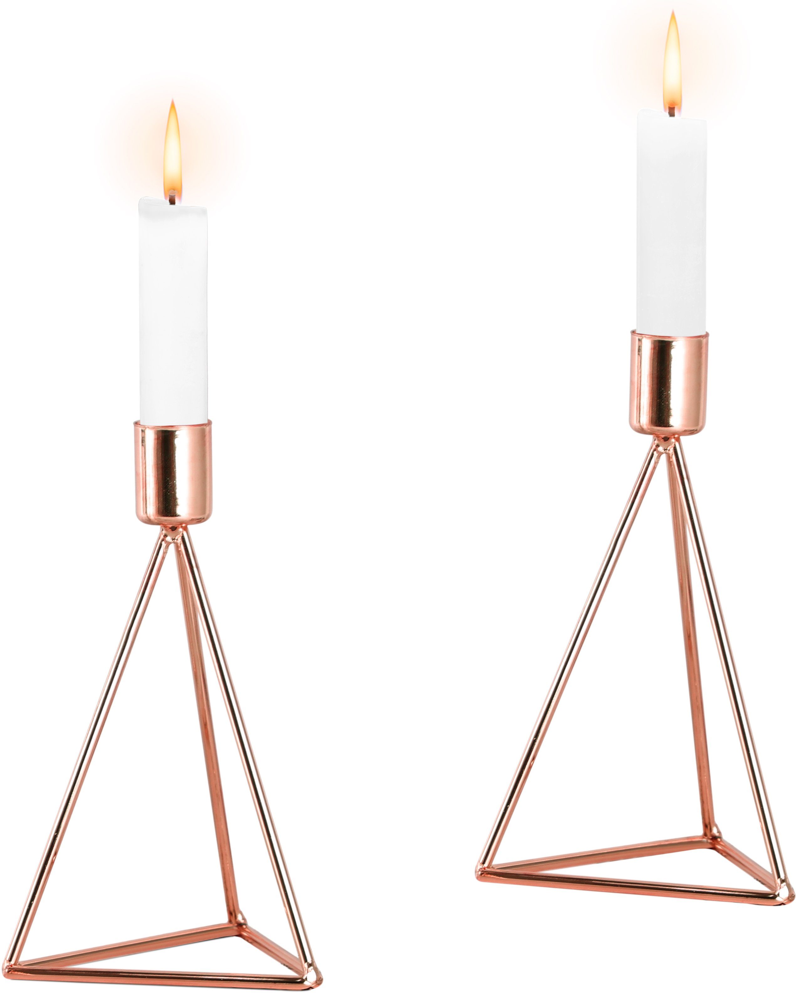 ECHTWERK Teelichthalter Modern Small, Weihnachtsdeko (Set, 2 St), moderner Kerzenhalter aus Eisen, Kerzenständer, Höhe ca. 16,5 cm