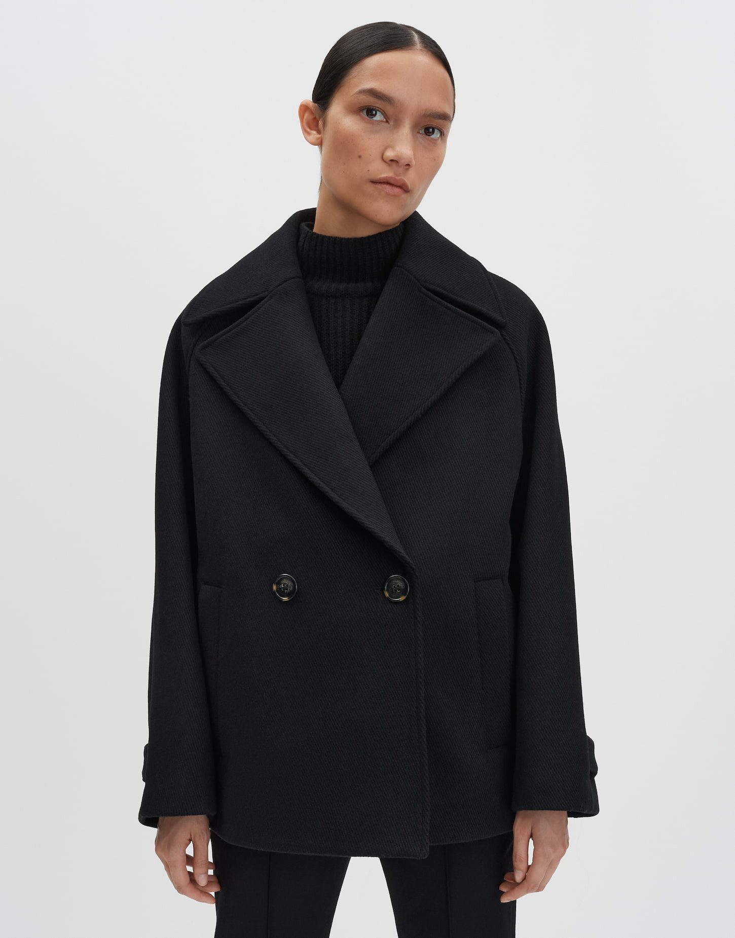 someday Cabanjacke VABANA Cabanjacke im Wollmix lockere Passform, Reverskra günstig online kaufen