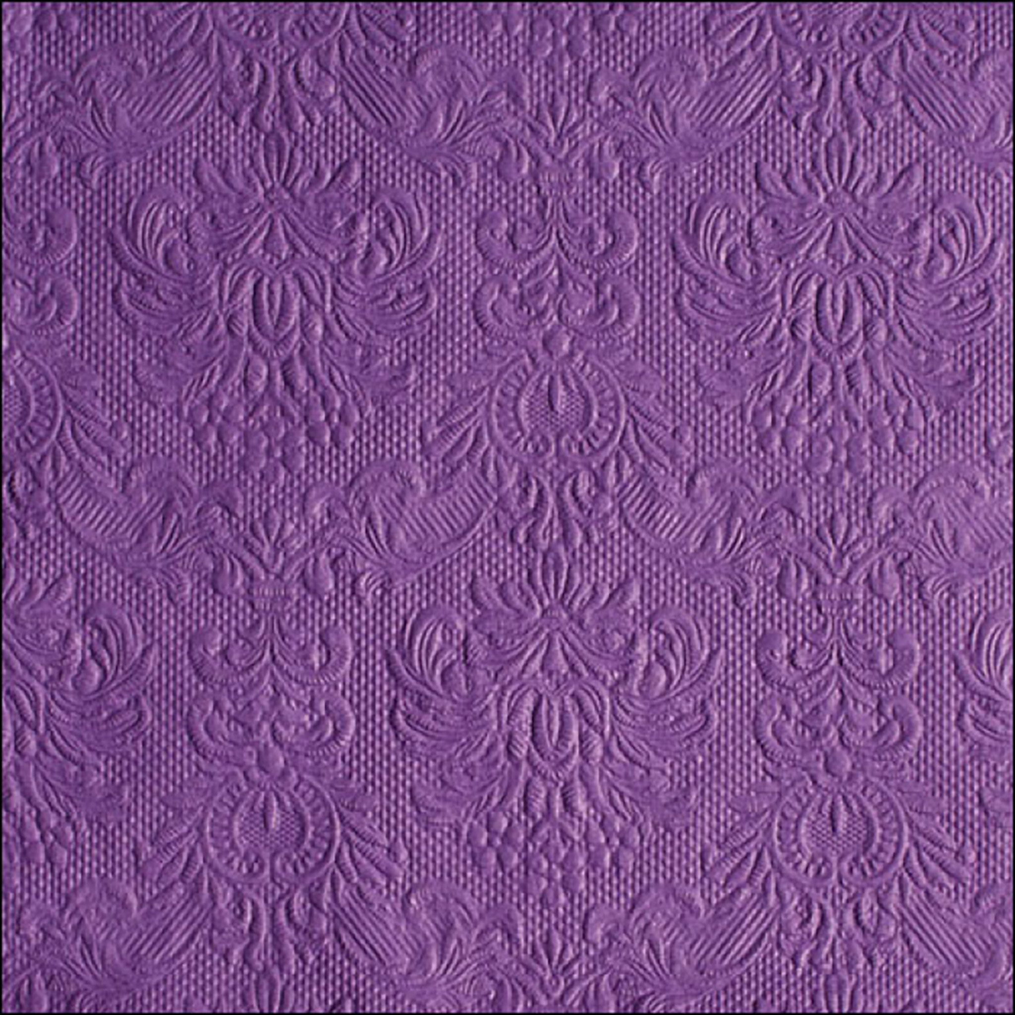 Ambiente Luxury Paper Products Papierserviette, Servietten Papier 33x33cm Elegance geprägt 15 Stück Lila