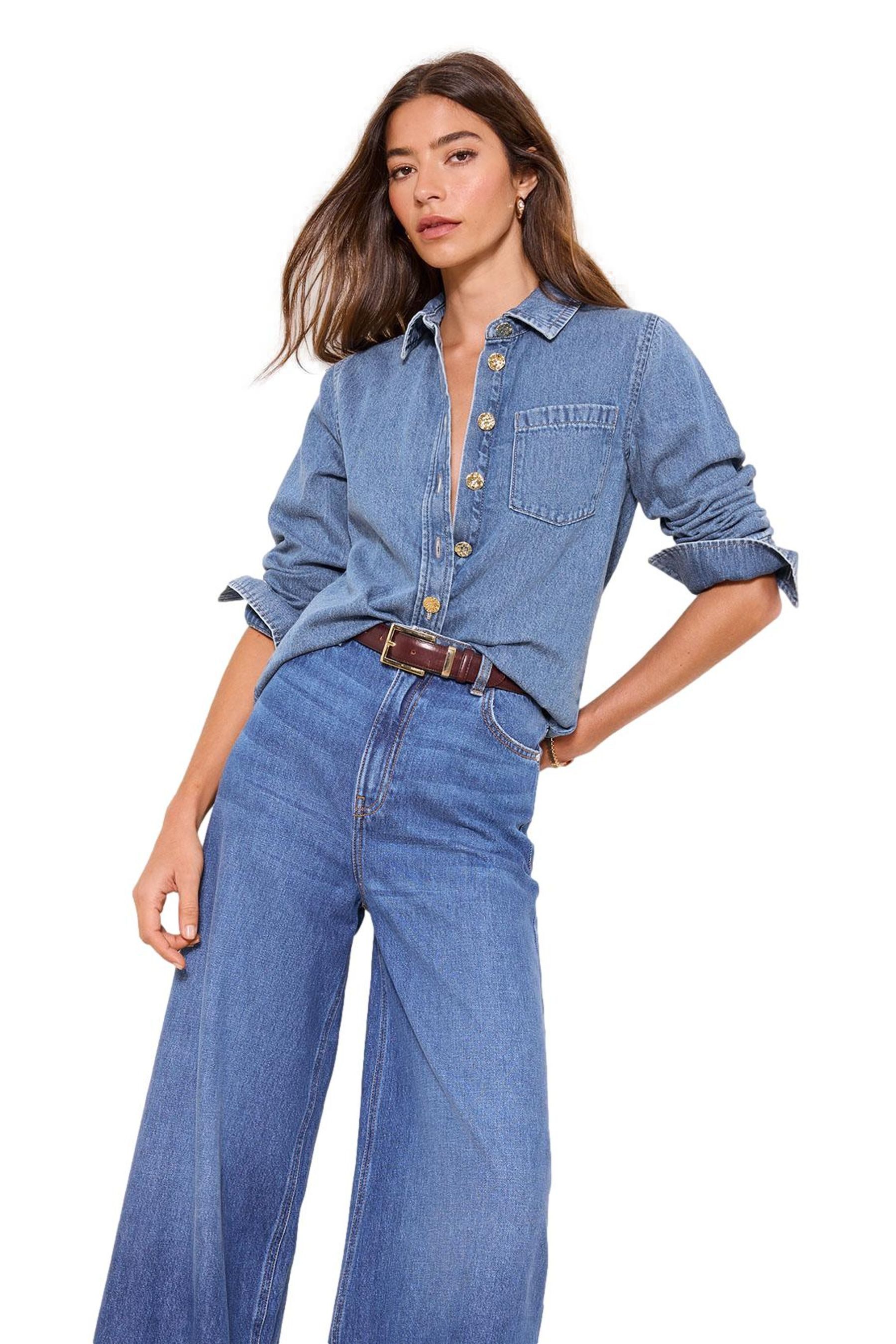 Jeanshemd Lipsy Leichtes Denim-Hemd im Utility-Stil