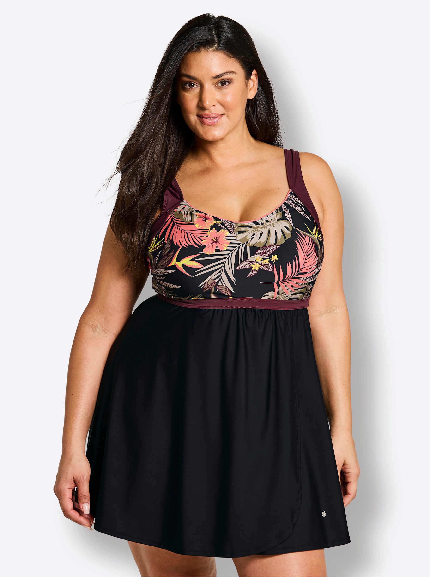 Sheego Badeanzug Badekleid Ärmellos