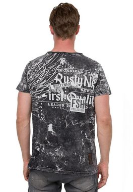 Rusty Neal T-Shirt Rusty Neal mit Allover-Print