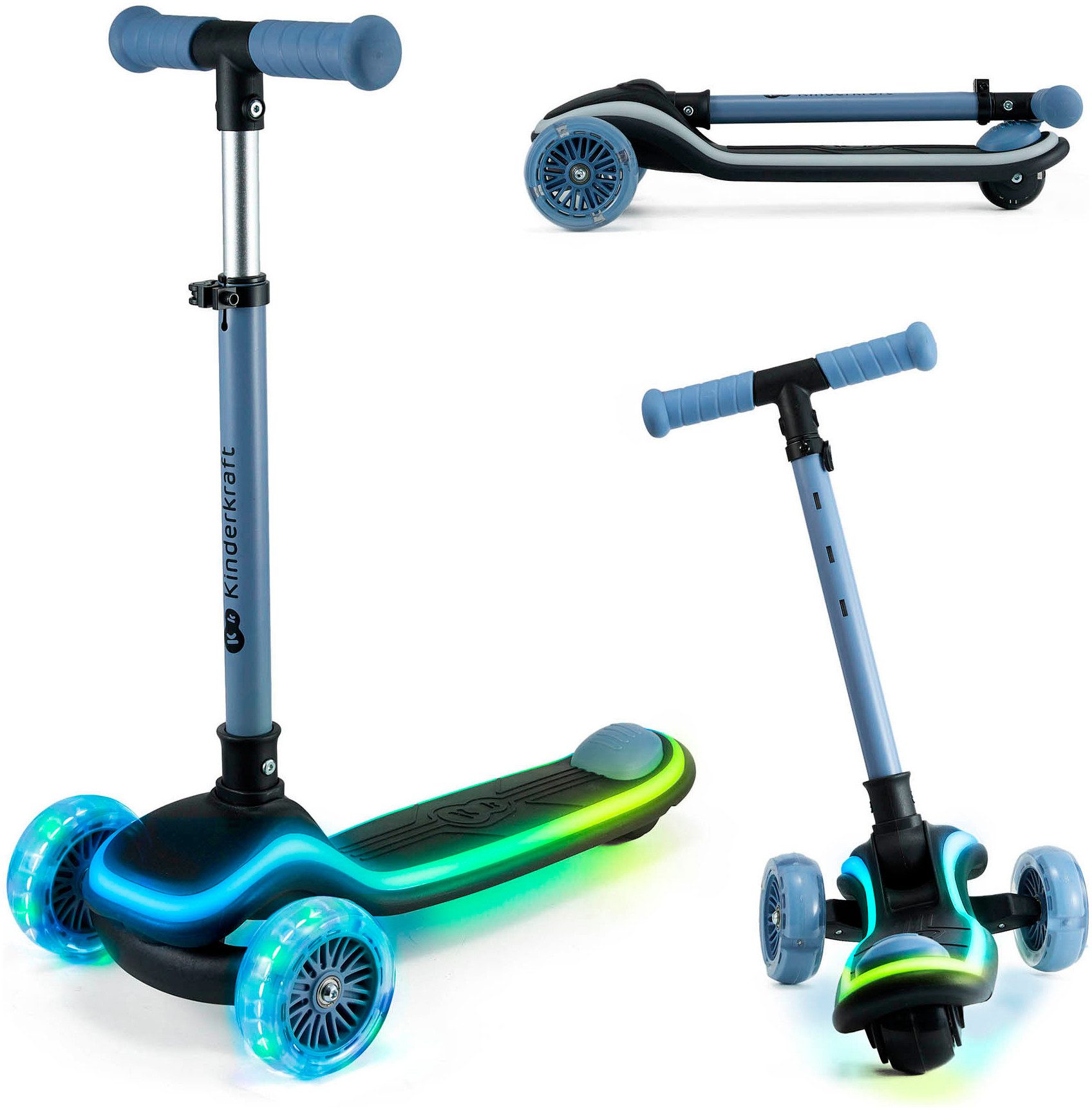 Kinderkraft Tretroller RAKET, für Kinder; mit Bremse und leuchtenden Vorderrädern