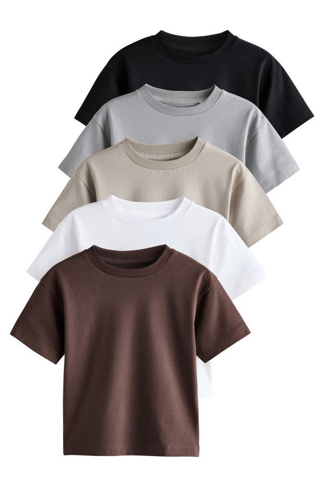Next T-Shirt Kurzärmelige schlichte T-Shirts im 5er-Pack (5-tlg)