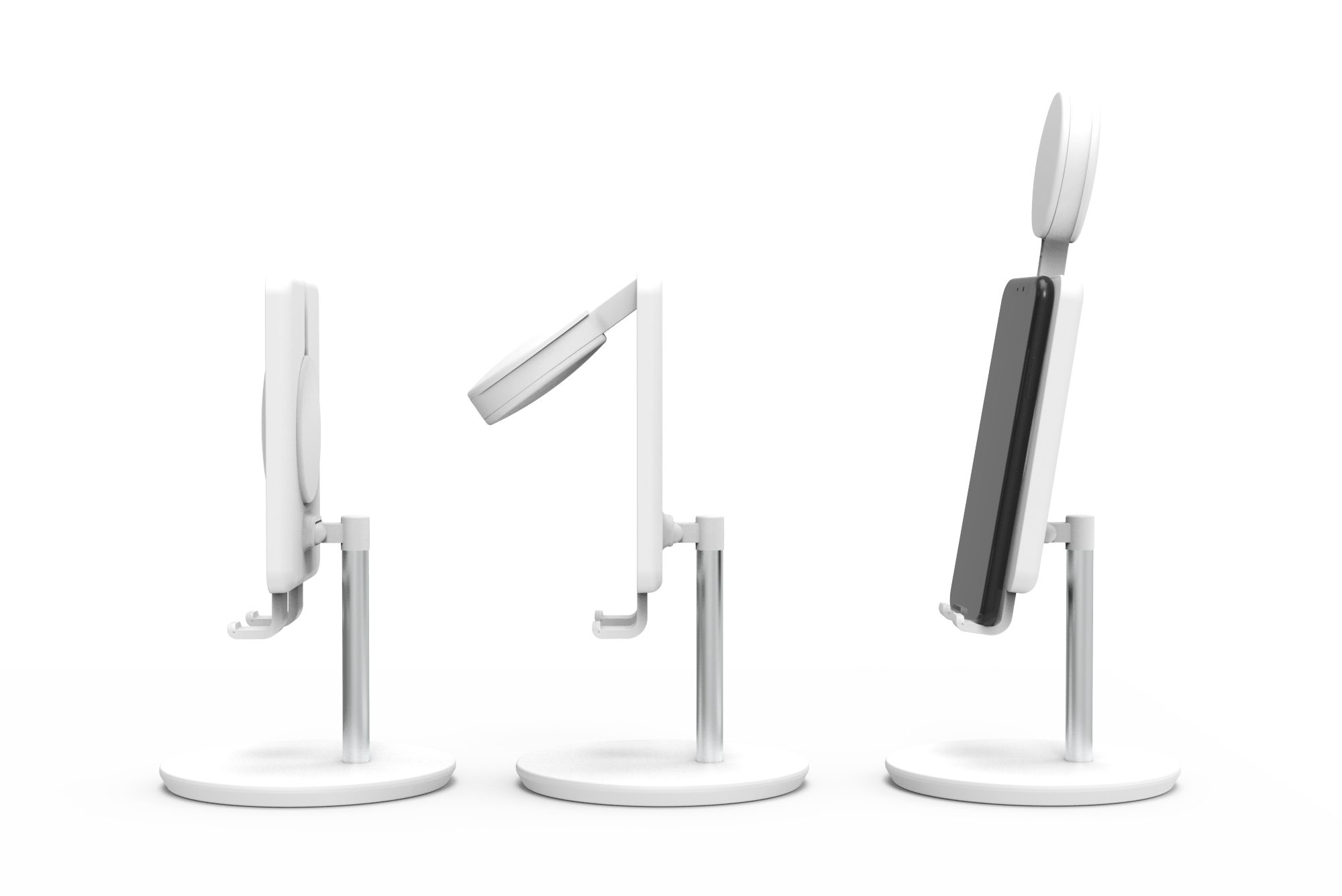 DigiPower Smartphone-Halterung Shine Smartphone-Ständer mit 3" Ringlicht, höhenverstellbar, (Multi-Winkel)