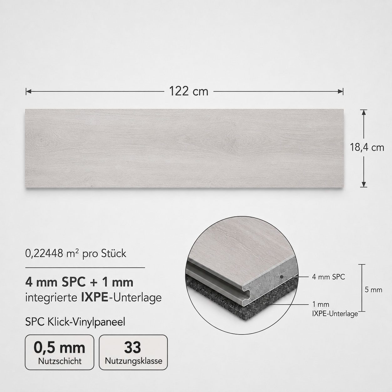 Berti Graf Designboden SPC Vinylboden 5 mm Klick wasserfest mit Trittschalldämmung, kleberfrei, pflegeleicht – Bild 2 von 5