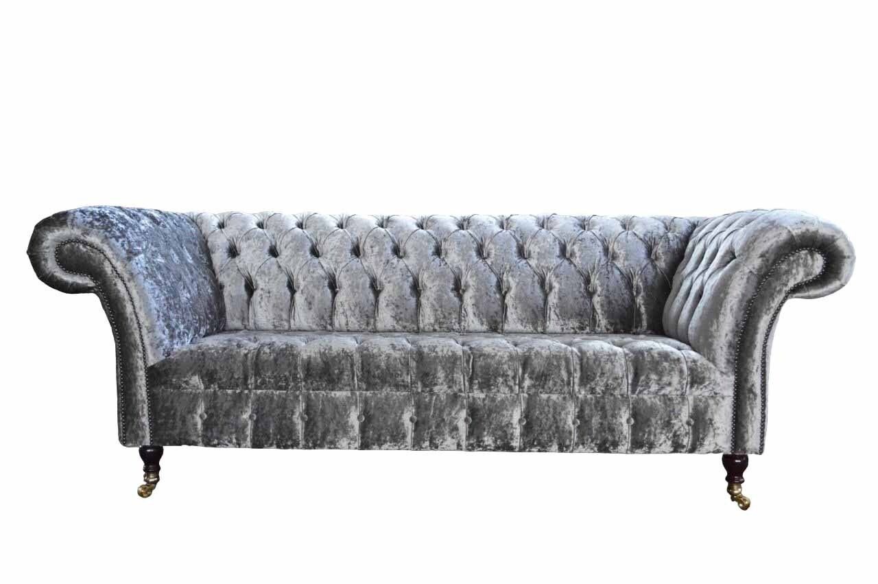 Graues Chesterfield Sofa Europe Made Sitzer JVmoebel Polster in 3 Sofa Couch Designer Sofas,