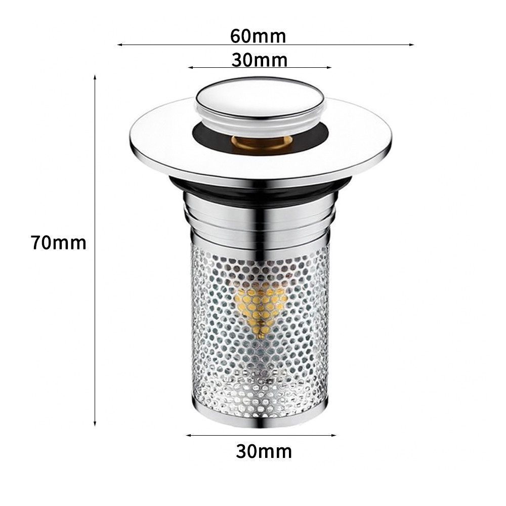 JASLIFE Waschbeckenstöpsel 2-in-1 Waschbeckenstöpsel mit Abflusssieb, (1 St günstig online kaufen