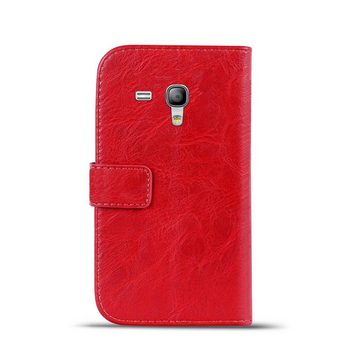 CoolGadget Handyhülle Retro Klapphülle für Samsung Galaxy S3 Mini 4 Zoll, Schutzhülle Wallet Case Kartenfach Hülle für Samsung Galaxy S3 Mini