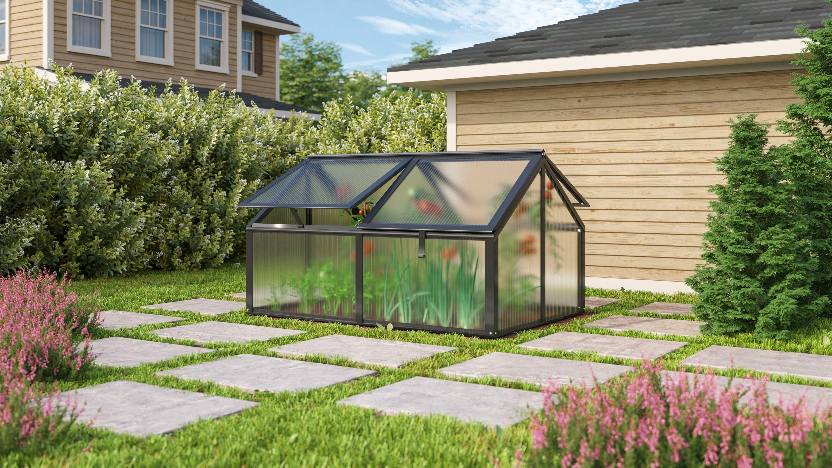 Vitavia Frühbeet Zola, BxTxH: 89x124x71 cm, HKP 4mm, schwarz