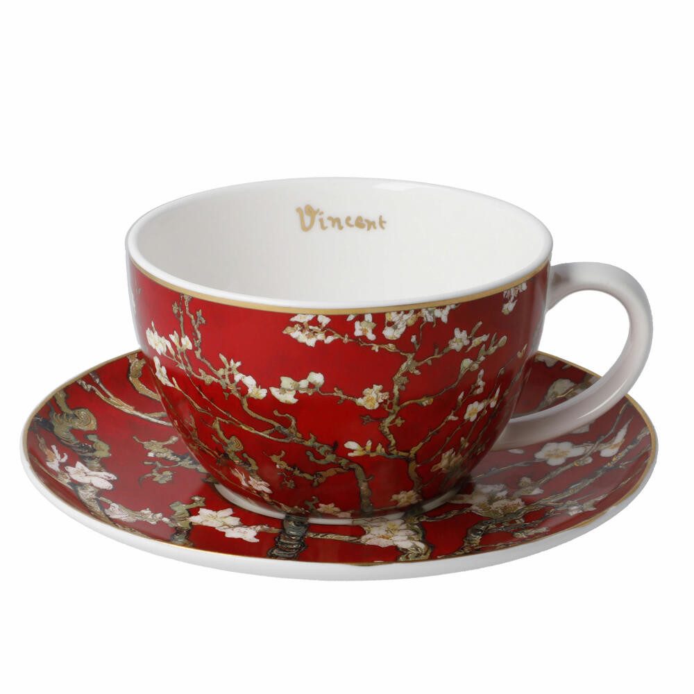 Goebel Cappuccinotasse Vincent van Gogh - Mandelbaum Rot, Fine Bone China
