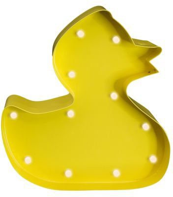 MARQUEE LIGHTS LED Dekolicht Rubber Duck, LED fest integriert, Warmweiß, Wandlampe, Tischlampe Rubber Duck mit 11 festverbauten LEDs - 15x14 cm