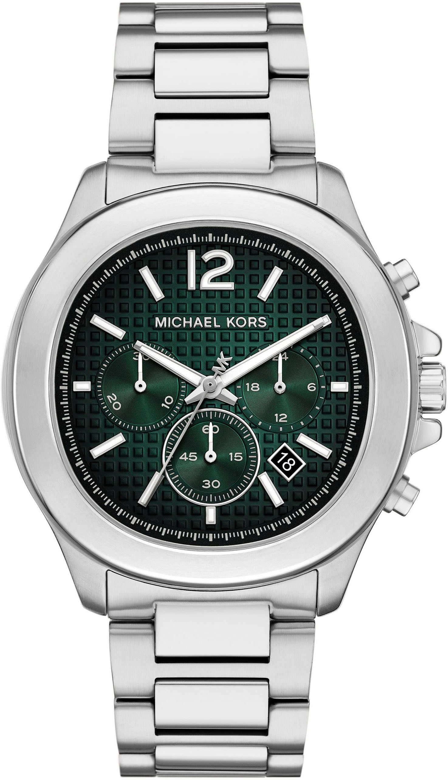 MICHAEL KORS Chronograph SAGE MK9191, Armbanduhr, Herrenuhr, Edelstahlarmband, analog, Tag, Stoppfunktion