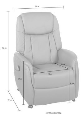 Duo Collection TV-Sessel Sperlonga mit regulierbarer Sitzheizung, elektrischer Aufstehhilfe, Relaxfunktion und Taschenfederkern mit Stahlwellenunterfederung