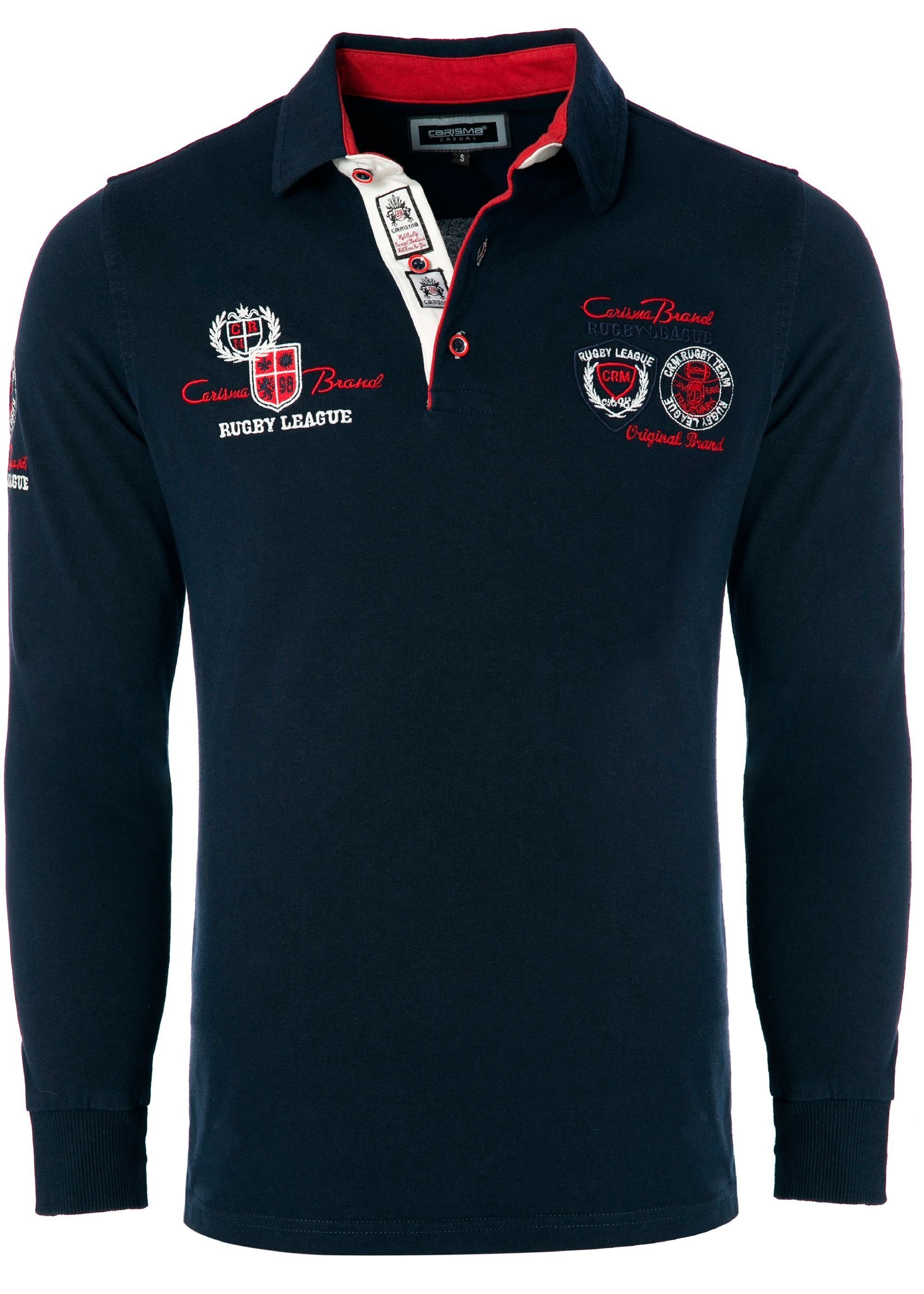 Poloshirt Stickerei mit Navy Rugby Team CARISMA