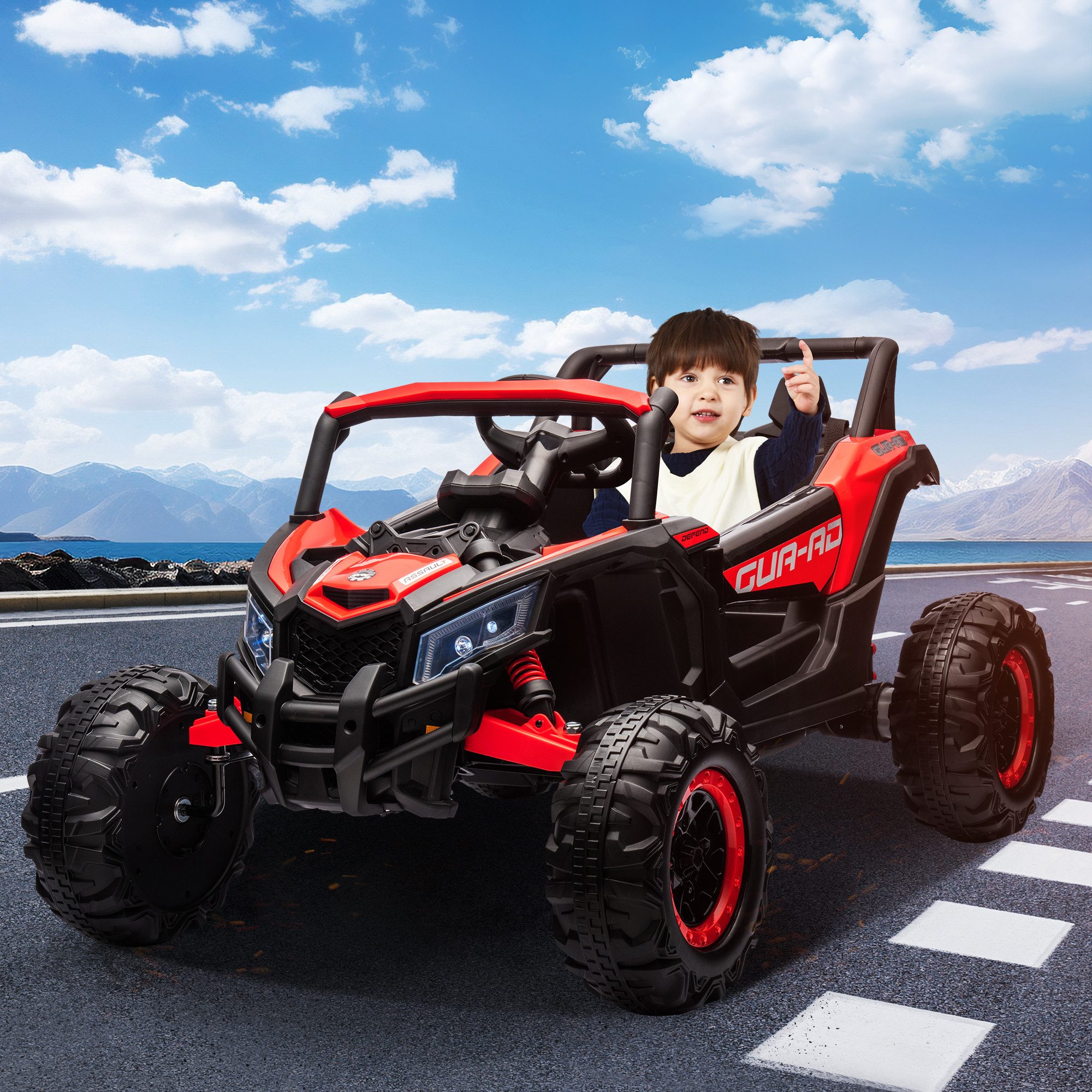 Gotagee Elektro-Kinderauto Kinder Elektroauto Spielzeugauto 2.4G Fernsteuerung mit Scheinwerfer