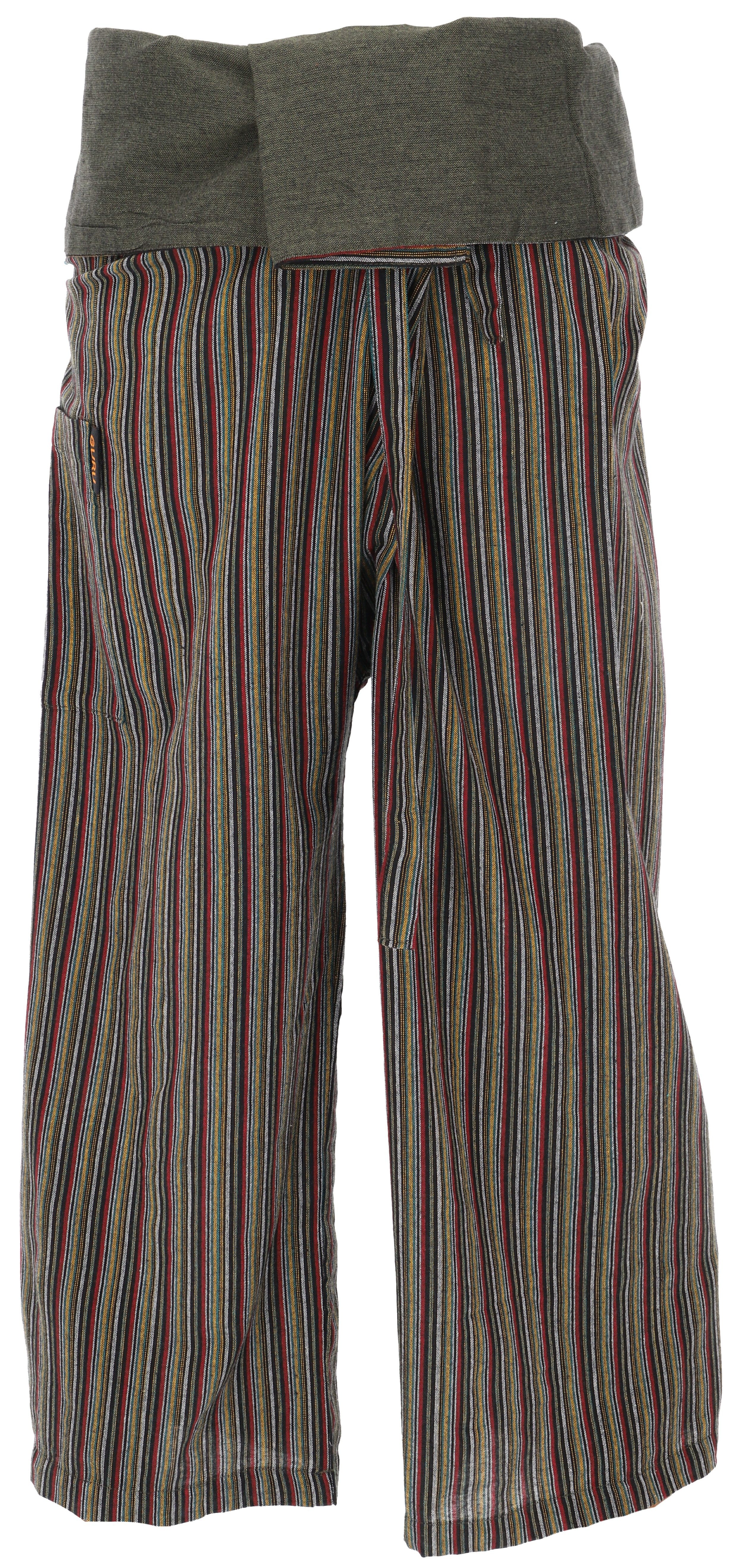 Guru-Shop Relaxhose Thai Fischerhose aus gestreift gewebter, feiner.. alternative Bekleidung, Ethno Style