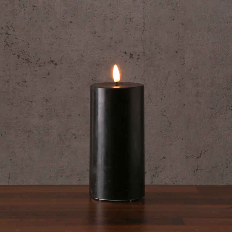 Deluxe Homeart LED-Kerze »LED Kerze MIA Echtwachs realistische 3D Flamme H: 20cm Batteriebetrieb schwarz«