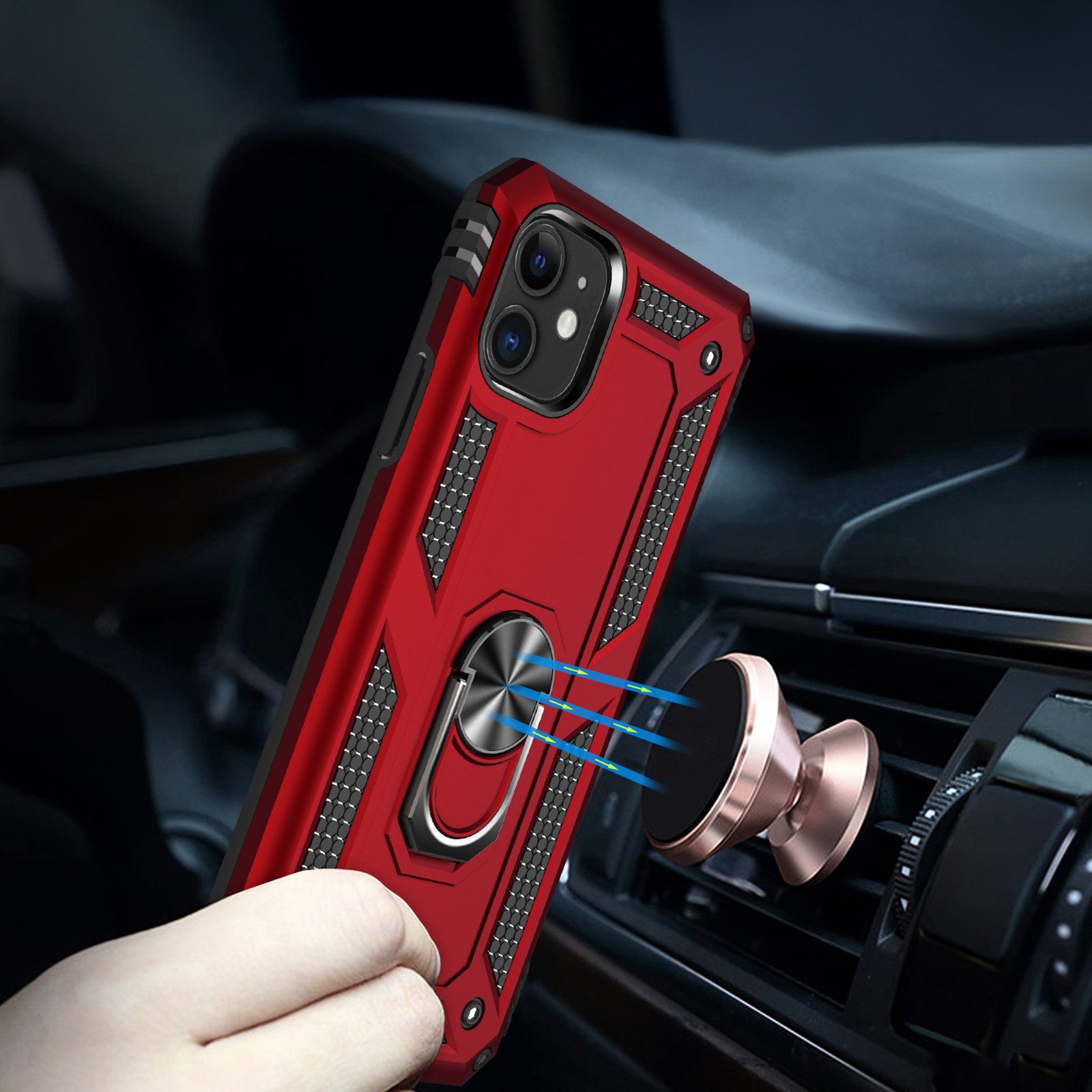 Tec-Expert Handyhülle Outdoor Cover Hülle für Apple iPhone 11 6.1 Zoll, 6.1, Premium Hülle aus verstärktem Polycarbonat
