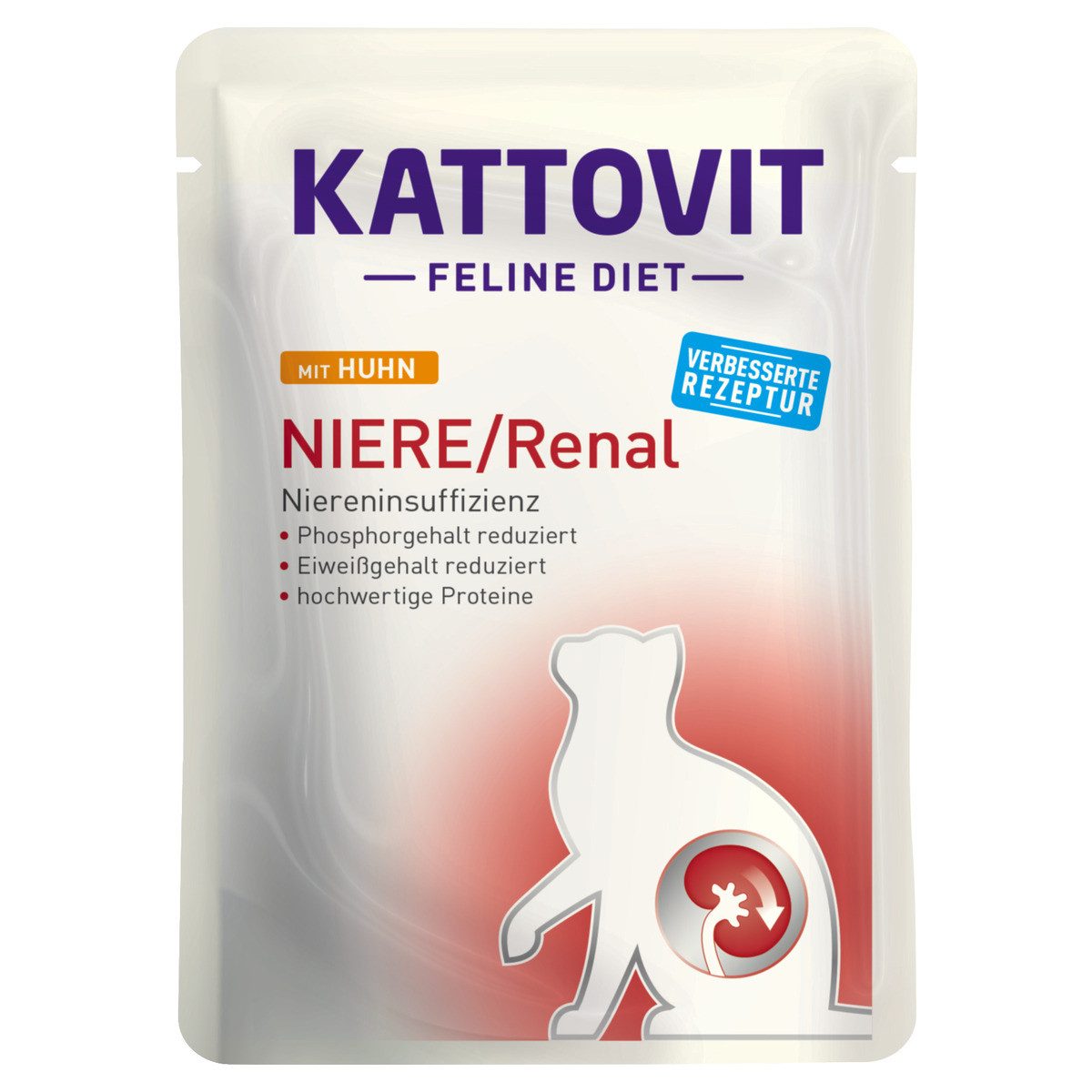 Kattovit Feline Diet Niere/Renal mit Huhn 85 g - 24 Stück, für: Katze