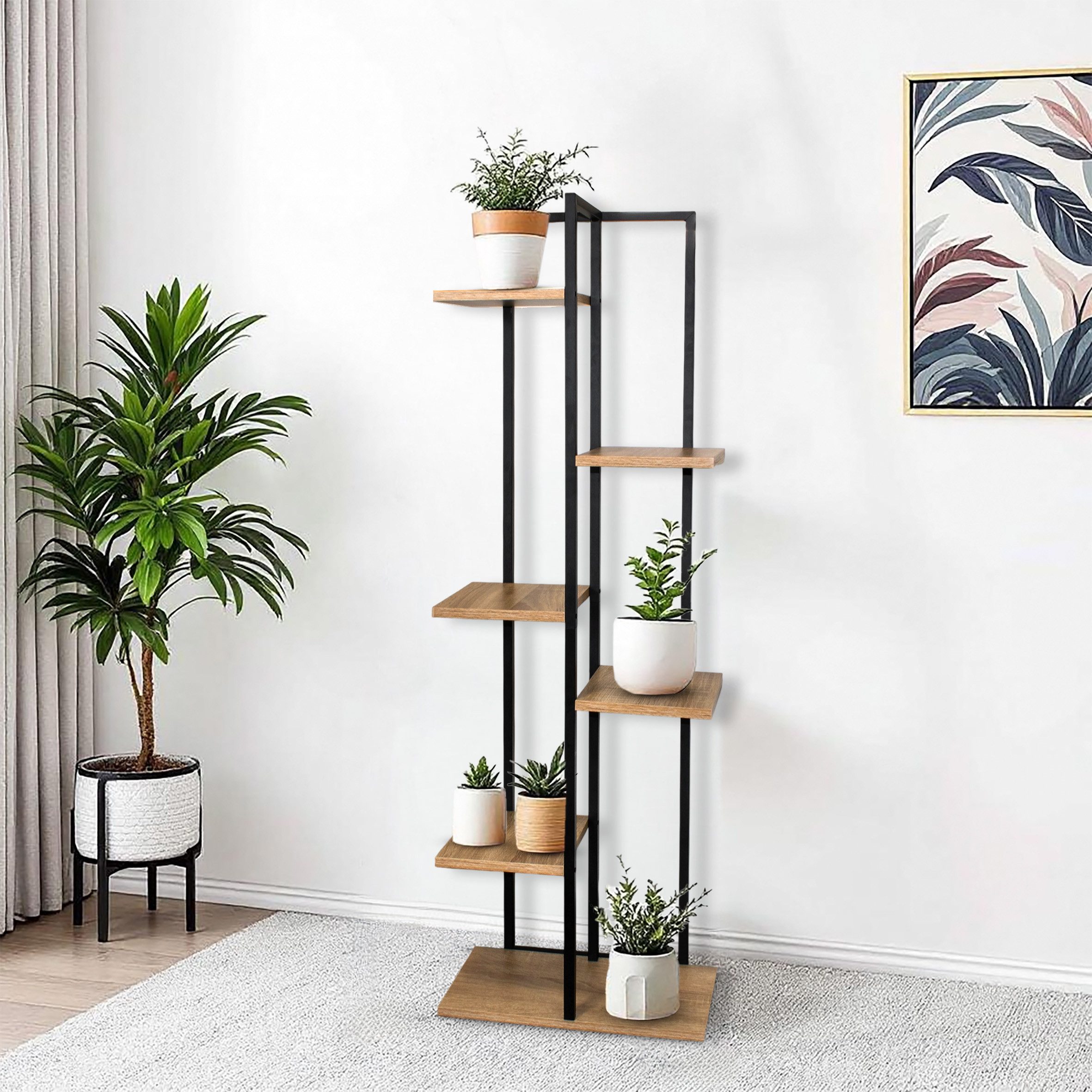 Spetebo Standregal Metall Blumentreppe mit 5 Ablagen - 126 x 40 cm, Anzahl 1-tlg., Vielseitig einsetzbar – Bild 5 von 5