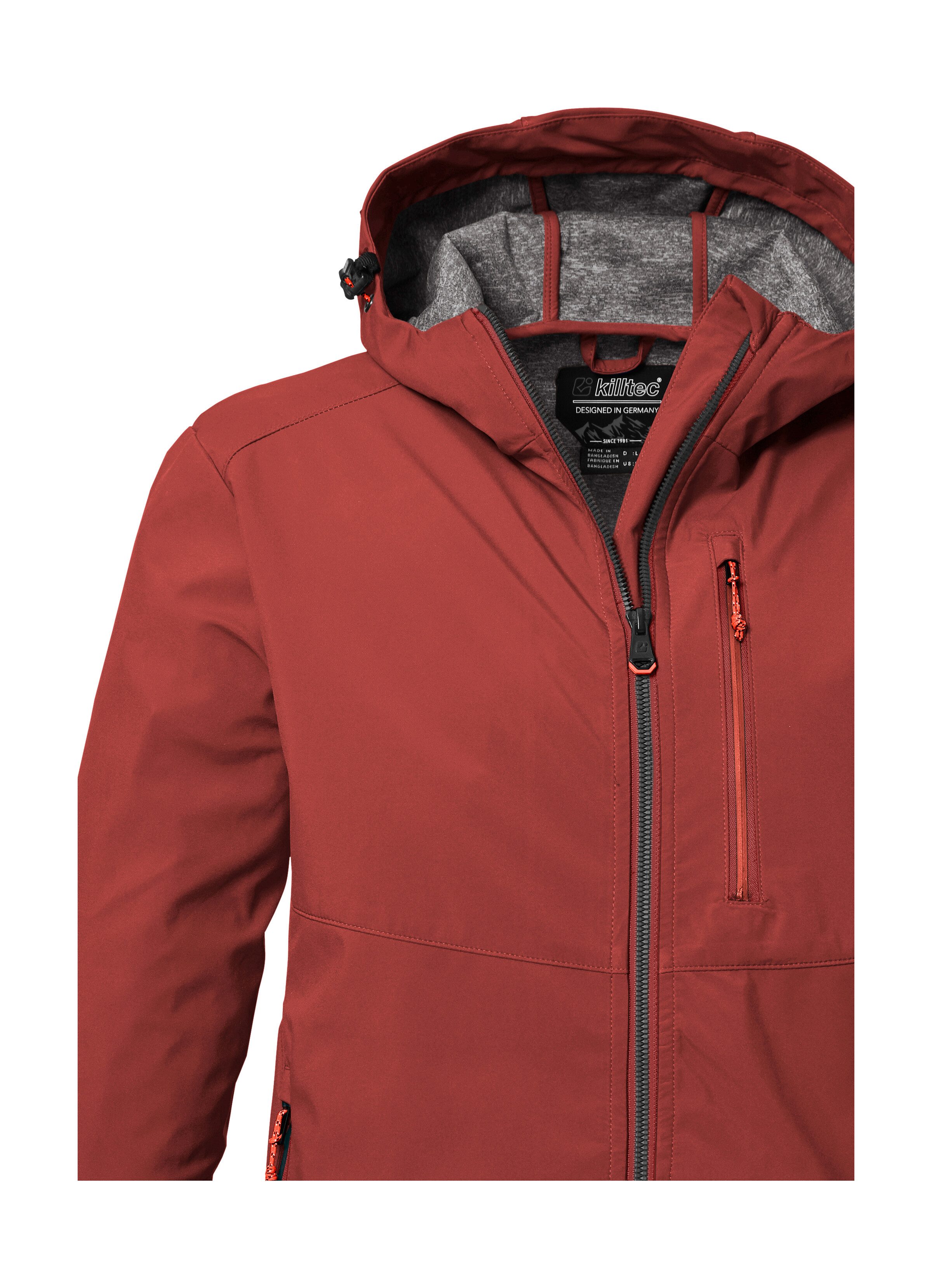 Killtec Softshelljacke KOS 259 MN SFTSHLL JCKT Wasserabweisende Softshelljacke mit verstellbarer Kapuze
