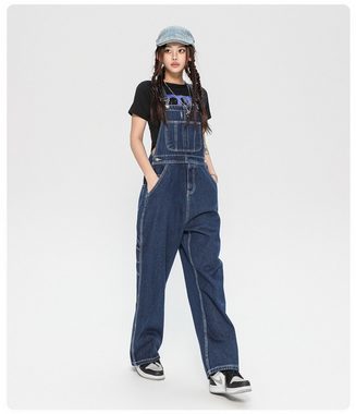 Opspring Latzhose Lässige Stretch Denim Latzhose für Damen, Jeans Overalls mit Taschen