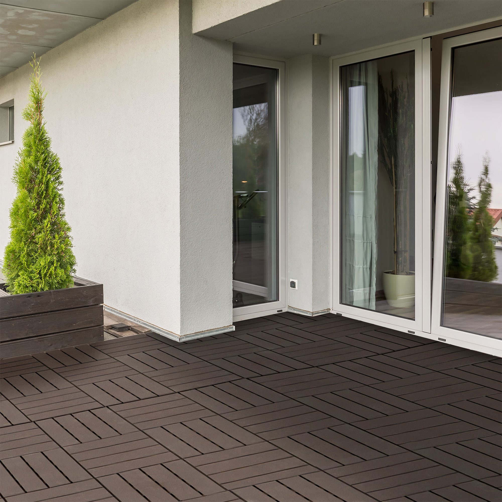 Outsunny Klickfliesen Balkon Patio 30 x günstig online kaufen