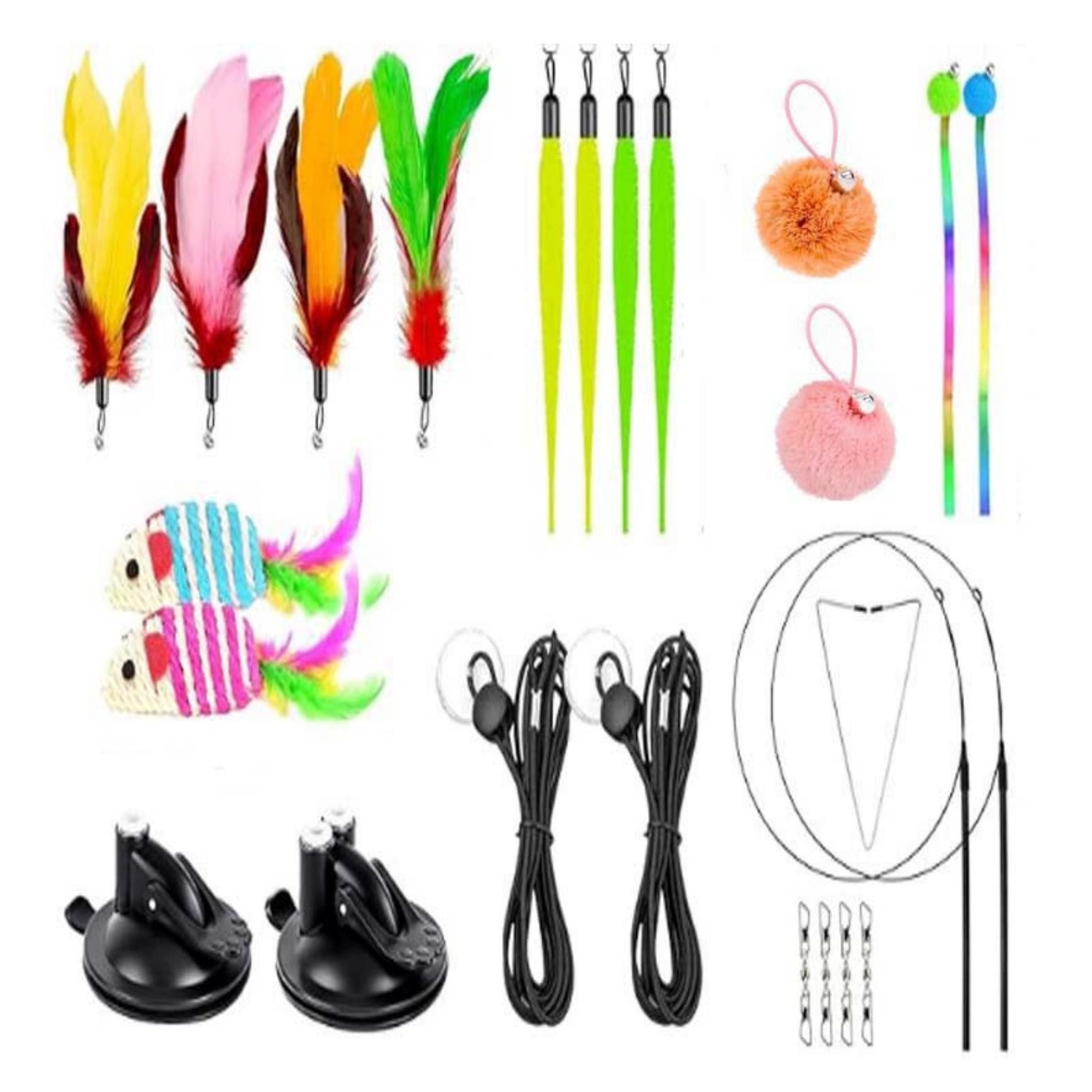 Beaface Tier-Beschäftigungsspielzeug Katzenangel Spielzeug mit Saugnapf und günstig online kaufen