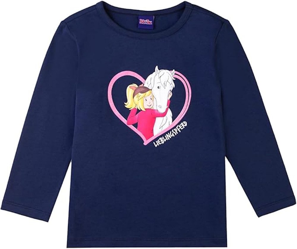 Bibi & Tina Langarmshirt Bibi und Tina Mädchen Langarmshirt navy blau (1-tlg)