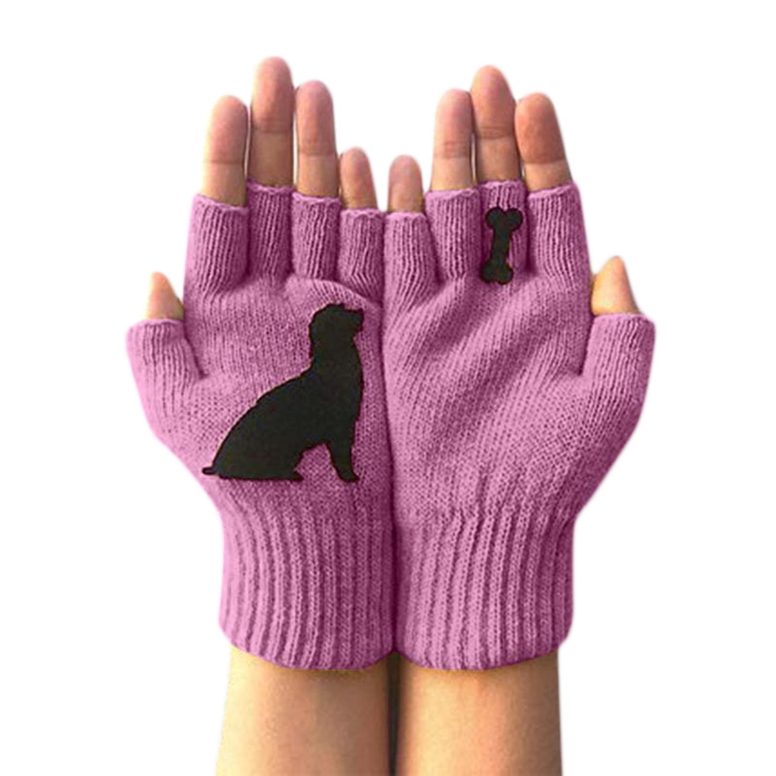 Blusmart Strickhandschuhe Handschuhe Für Damen, Wollhandschuhe, Herbst Und Winter, Outdoor lila