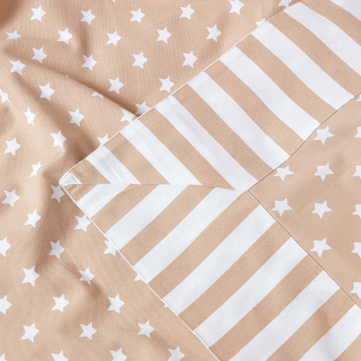 Plaid Sternchenmuster-Überwurf, 100% Baumwolle, beige, 150 x 200 cm, Homescapes