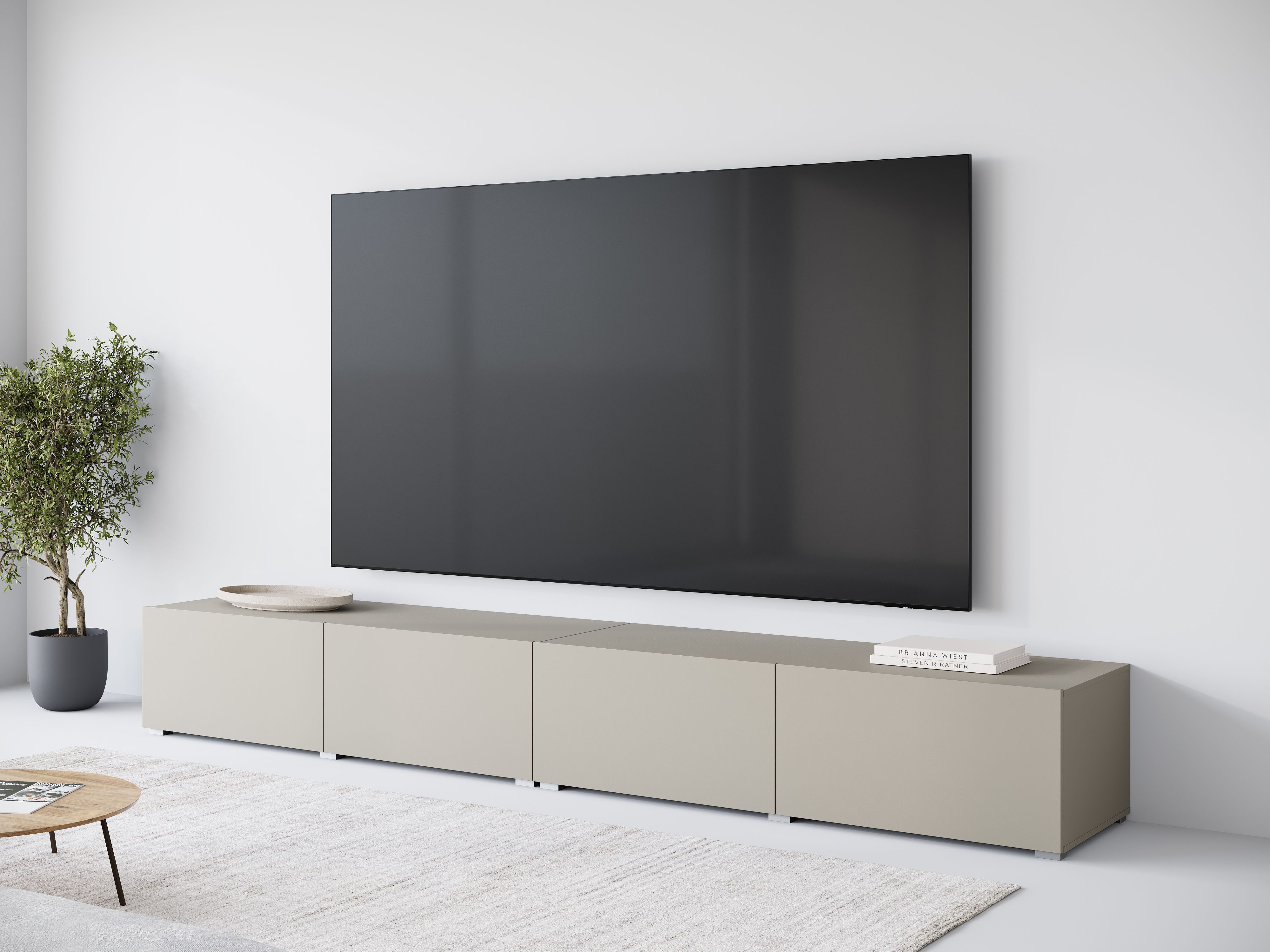OTTO home Lowboard Denver Erlebe die Weltmeisterschaft im XXL-Format, Elegantes TV-Möbel 300 cm, speziell für bis zu 98-Zoll Fernseher