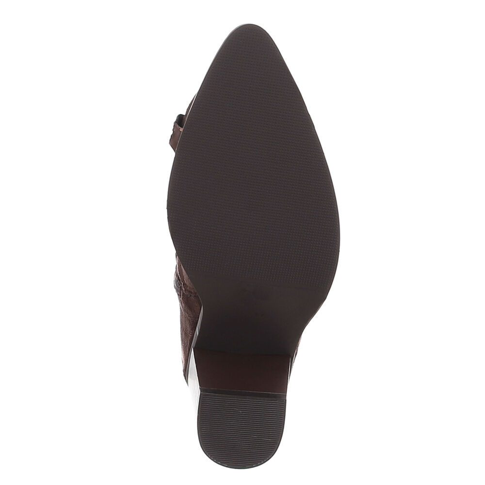 Ital-Design Damen Westernstiefel mit Blockabsatz und Stickerei Westernstiefel (92157766) Blockabsatz Stiefel in Braun – Bild 3 von 5