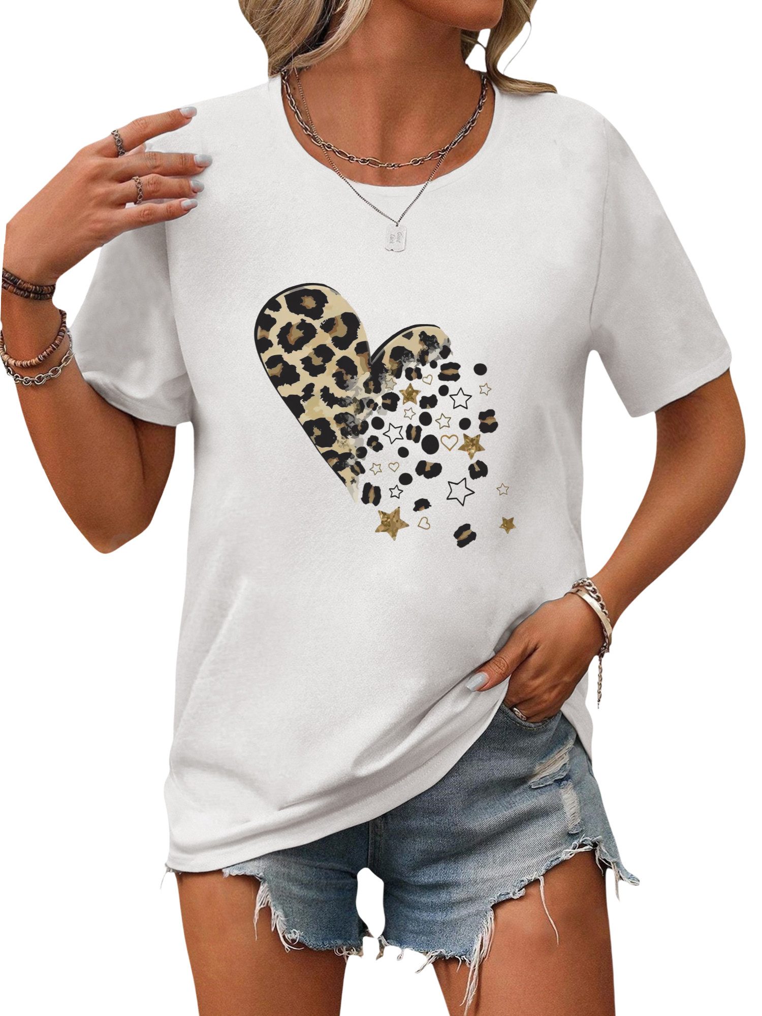 PYL Kurzarmshirt Damen Sommer Casual Bequemes günstig online kaufen