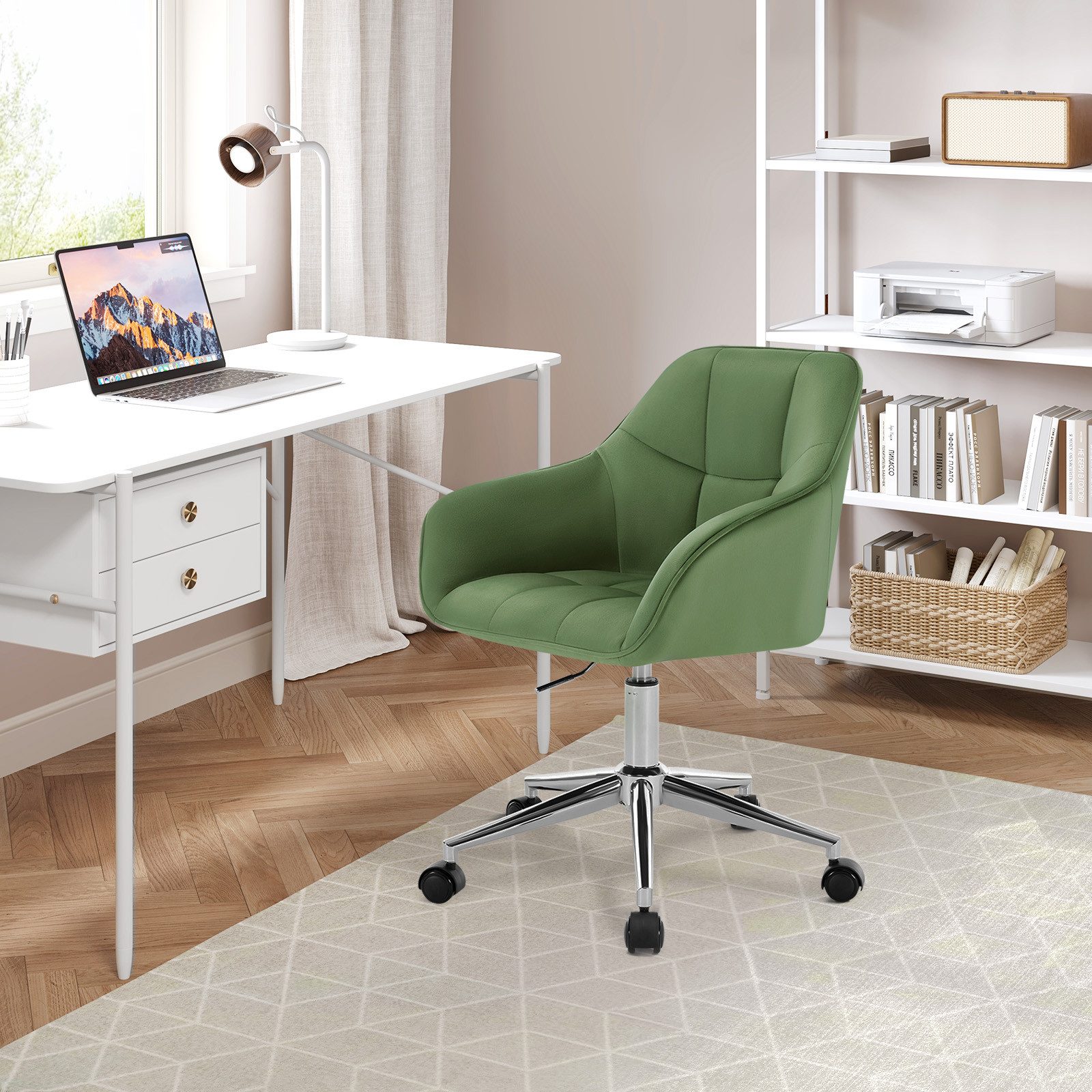 Woltu Bürostuhl (1 St), Homeoffice Stuhl, höhenverstellbar, Samtsitz günstig online kaufen