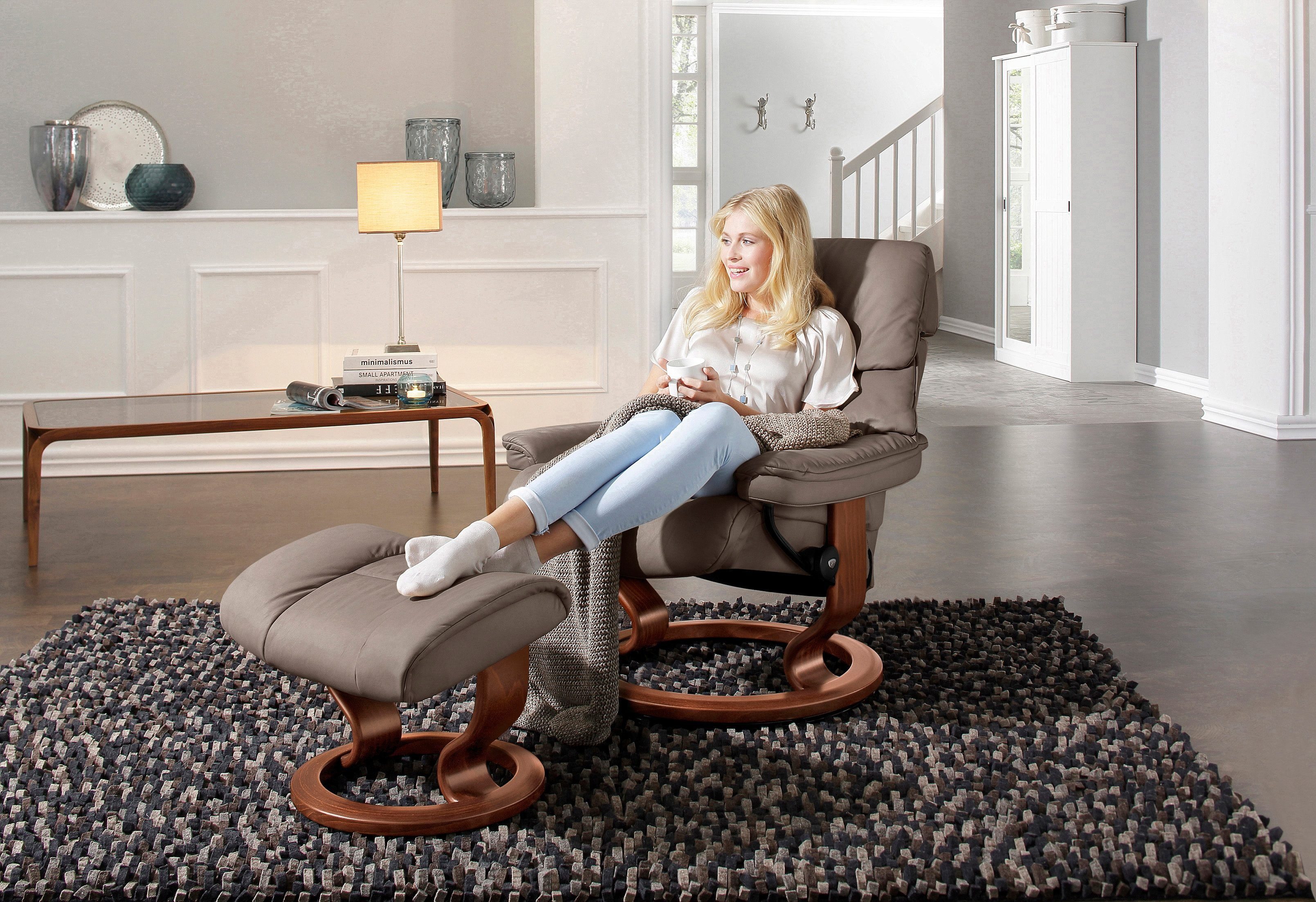 Stressless® Relaxsessel Ruby, mit Classic Base, Größe S, Gestell Eiche, Wenge, Braun & Schwarz