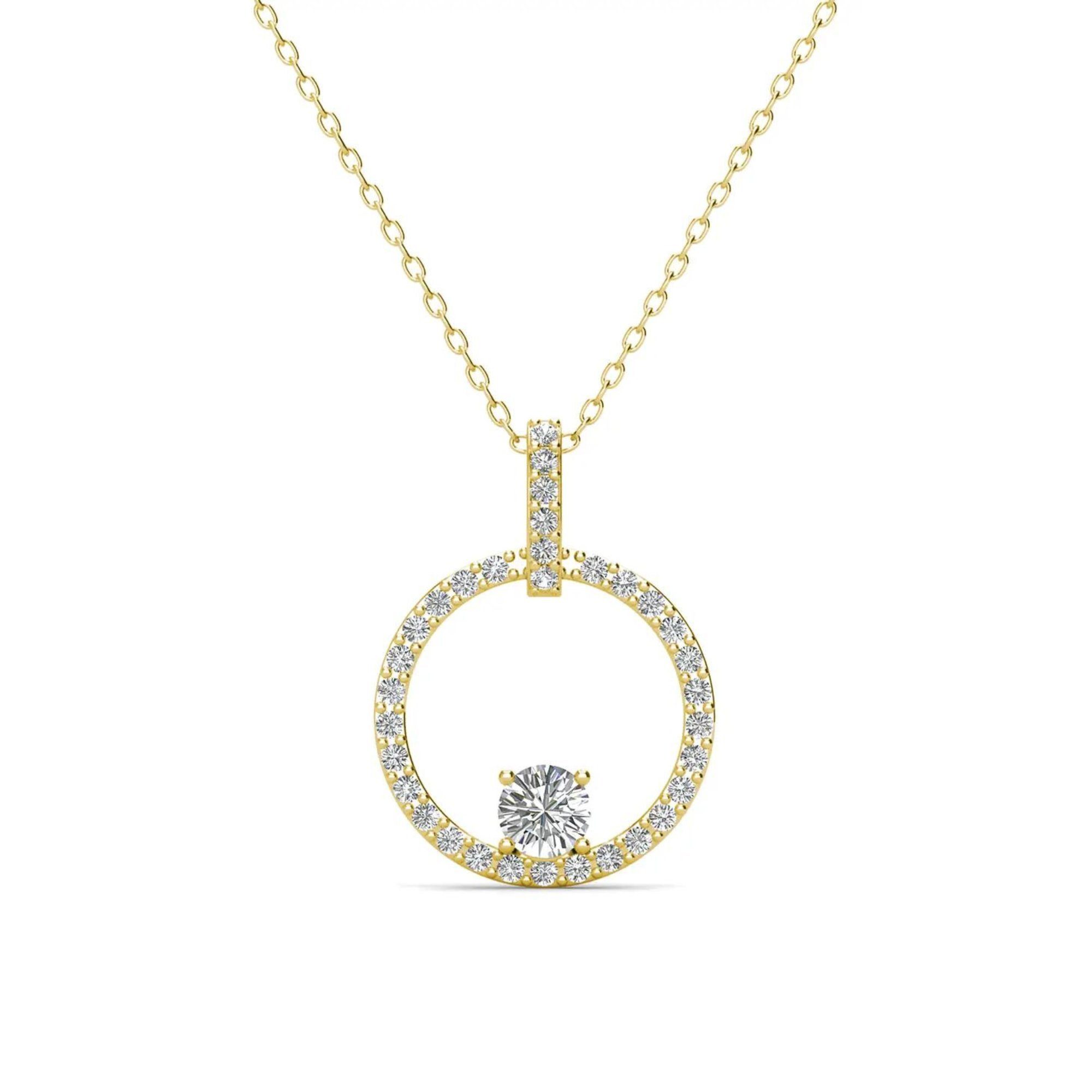 Ella Eisvogel Schmuckset Desirée Schmuckset: Goldkette und Ohrring-Paar, 18 Karat vergoldet + 76 Kristalle