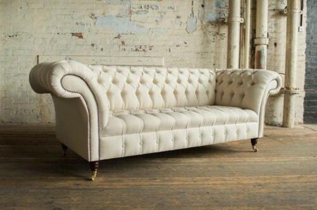 Couchen Europe XXL Sofa 3-Sitzer Designer Couch Made Sofas Polster JVmoebel Textil, in 3 Sitzer Weiße