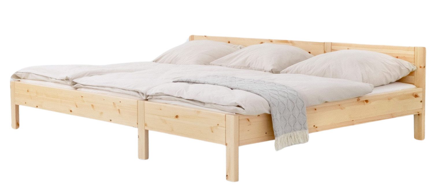 Ehrenkind Holzbett Familienbett Kiefer 270x200 cm (modulare Bauweise, Gemeinsamer Schlafplatz für die ganze Familie), aus massivem Kiefernholz