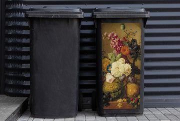 MuchoWow Wandsticker Stilleben mit Obst und Blumen in einer Nische - Gemälde von G.J.J Van (1 St), Mülleimer-aufkleber, Mülltonne, Sticker, Container, Abfalbehälter