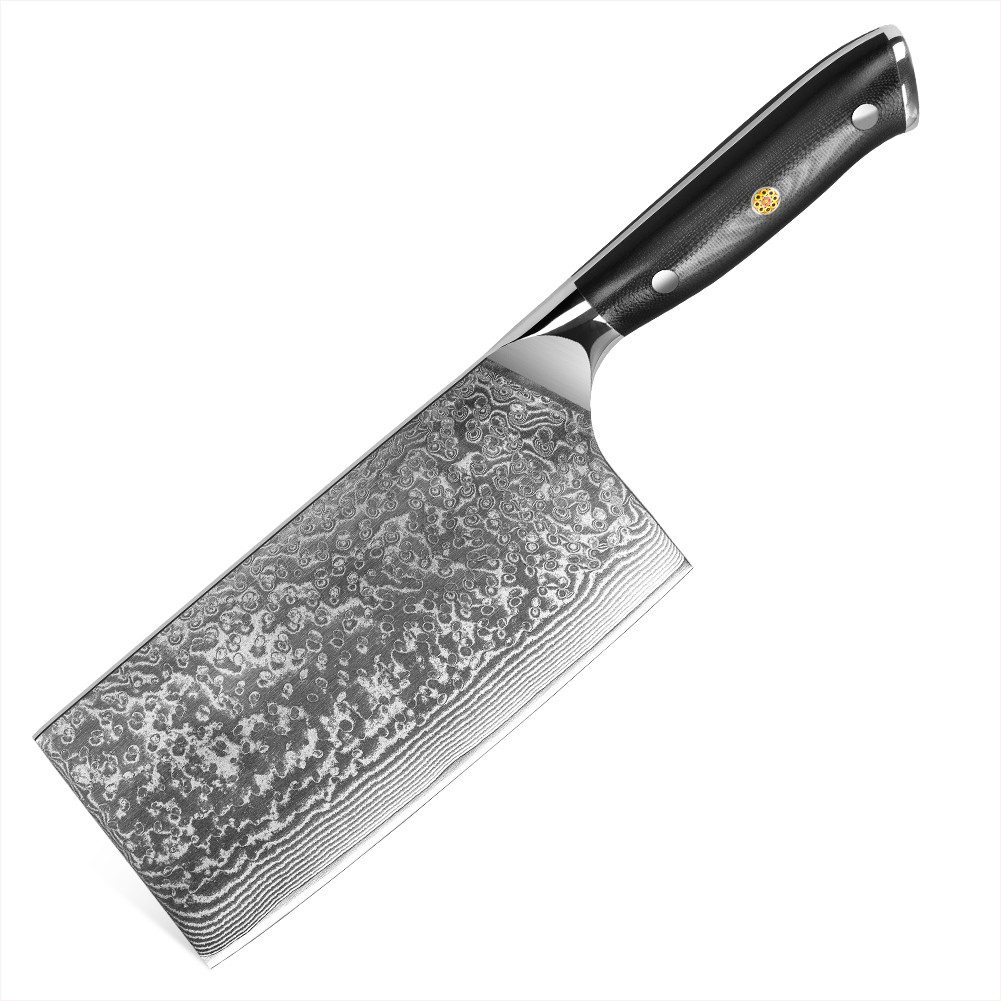 KingLux Damastmesser 7 Zoll Hackmesser VG10 Damaststahl Nakirimesser Küchenmesser