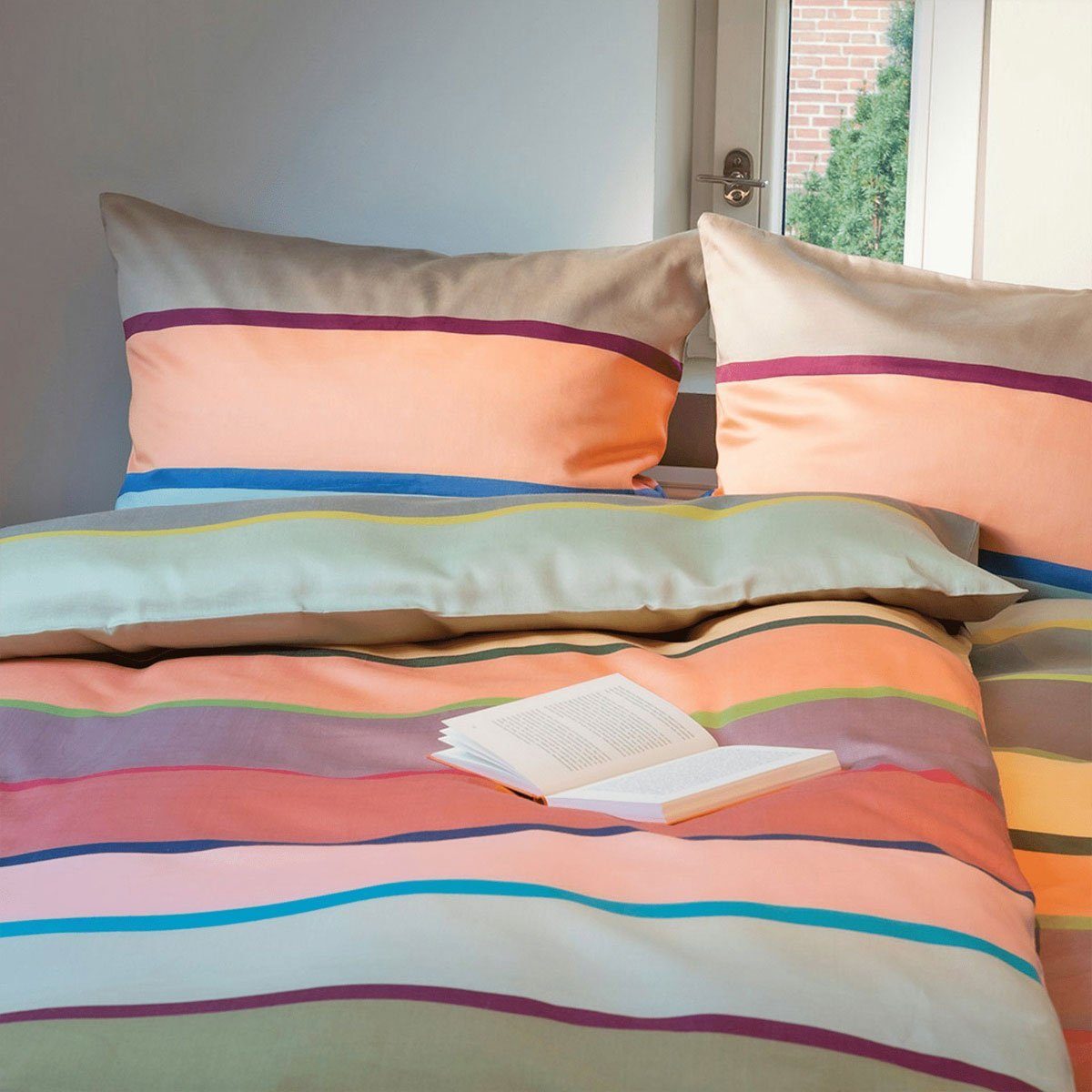 Remember Bettwäsche Cambridge, Mako Satin Baumwolle, 2 teilig, mit Reißverschluss