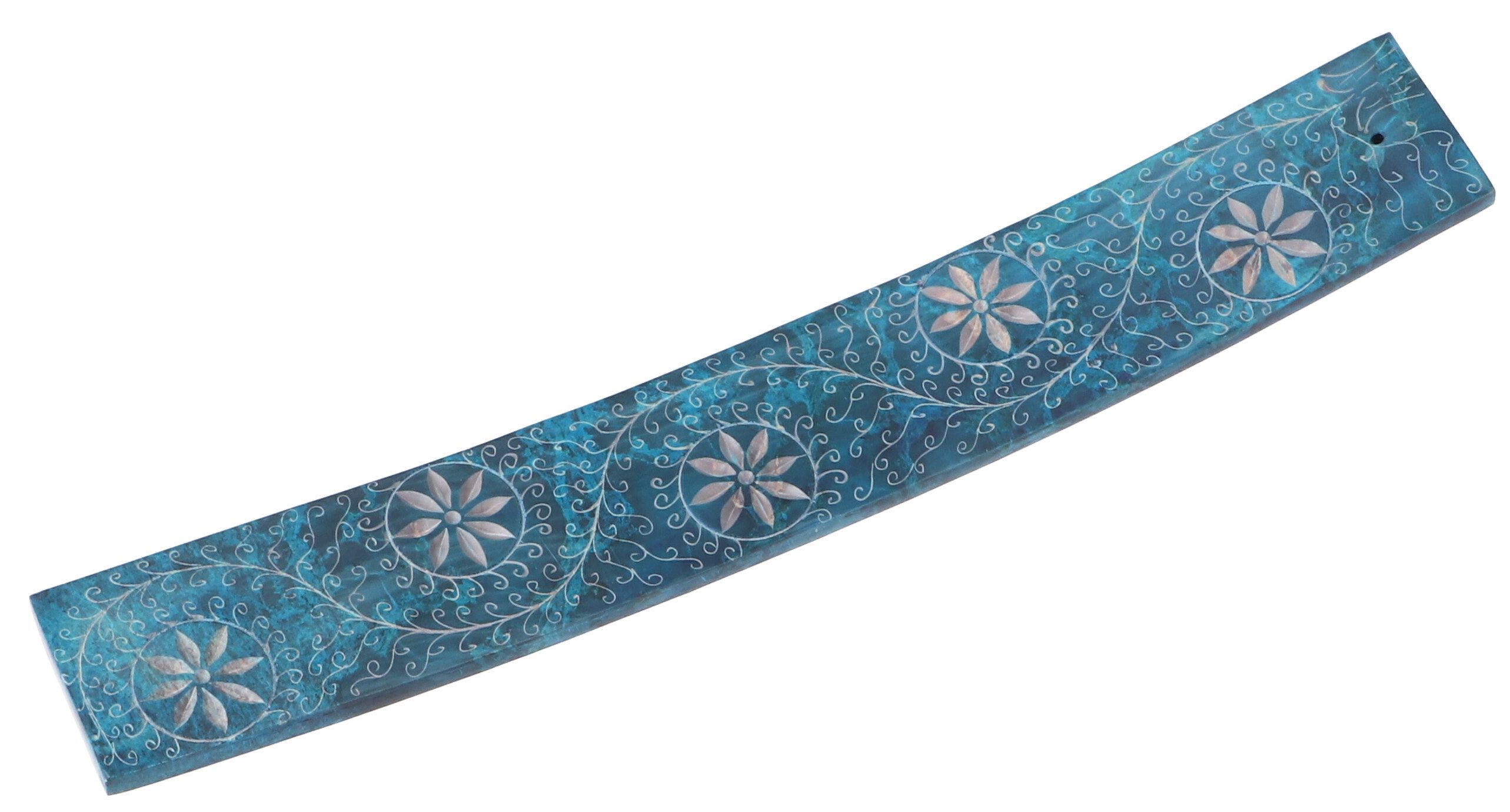 Guru-Shop Räucherstäbchen-Halter Speckstein Räucherstäbchenhalter - Ranke/ blau