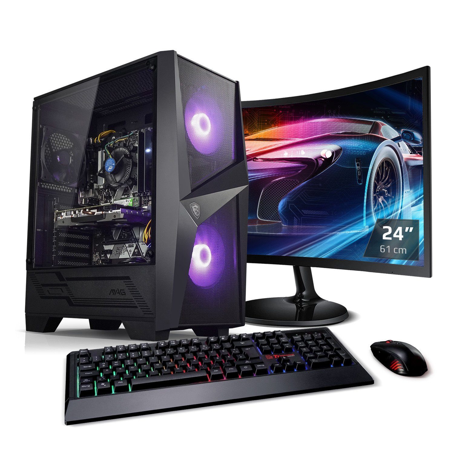 Kiebel Earthquake V GamingPCKomplettsystem (24", AMD Ryzen 7 AMD Ryzen 7 5800X, GTX 1650, RGB