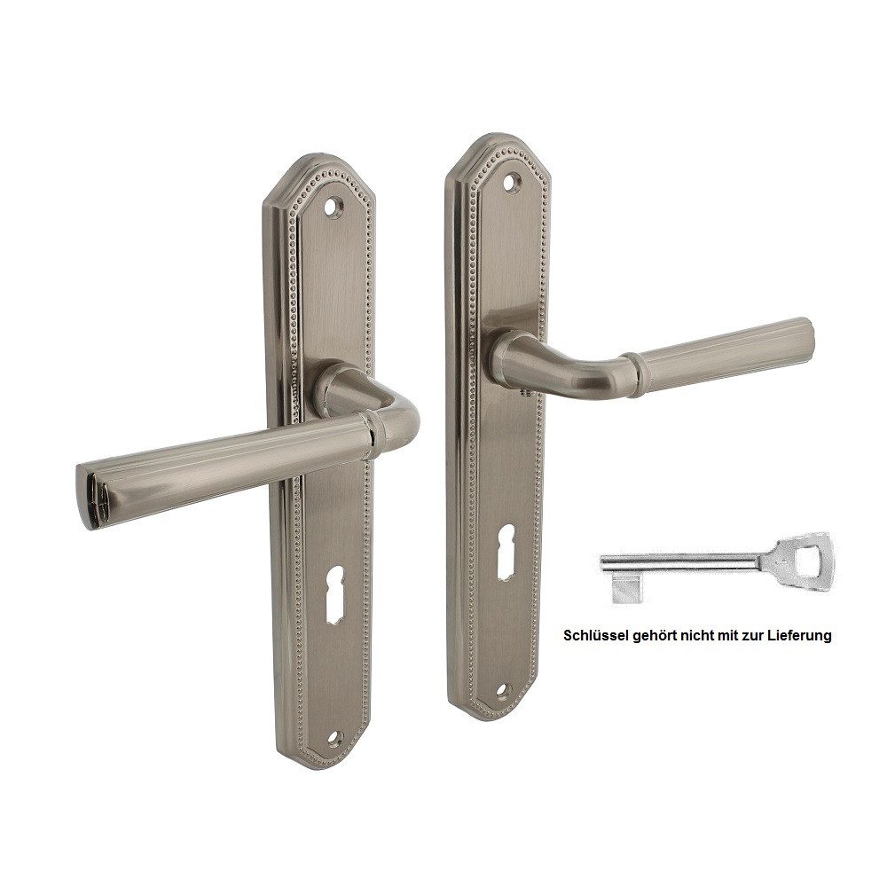 MS Beschläge Türbeschlag Langschildgarnitur Nickel matt Türdrücker Türgriff